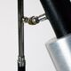 Italian Space Age Floor Lamp made of Aluminium and Black Lacquered Metal