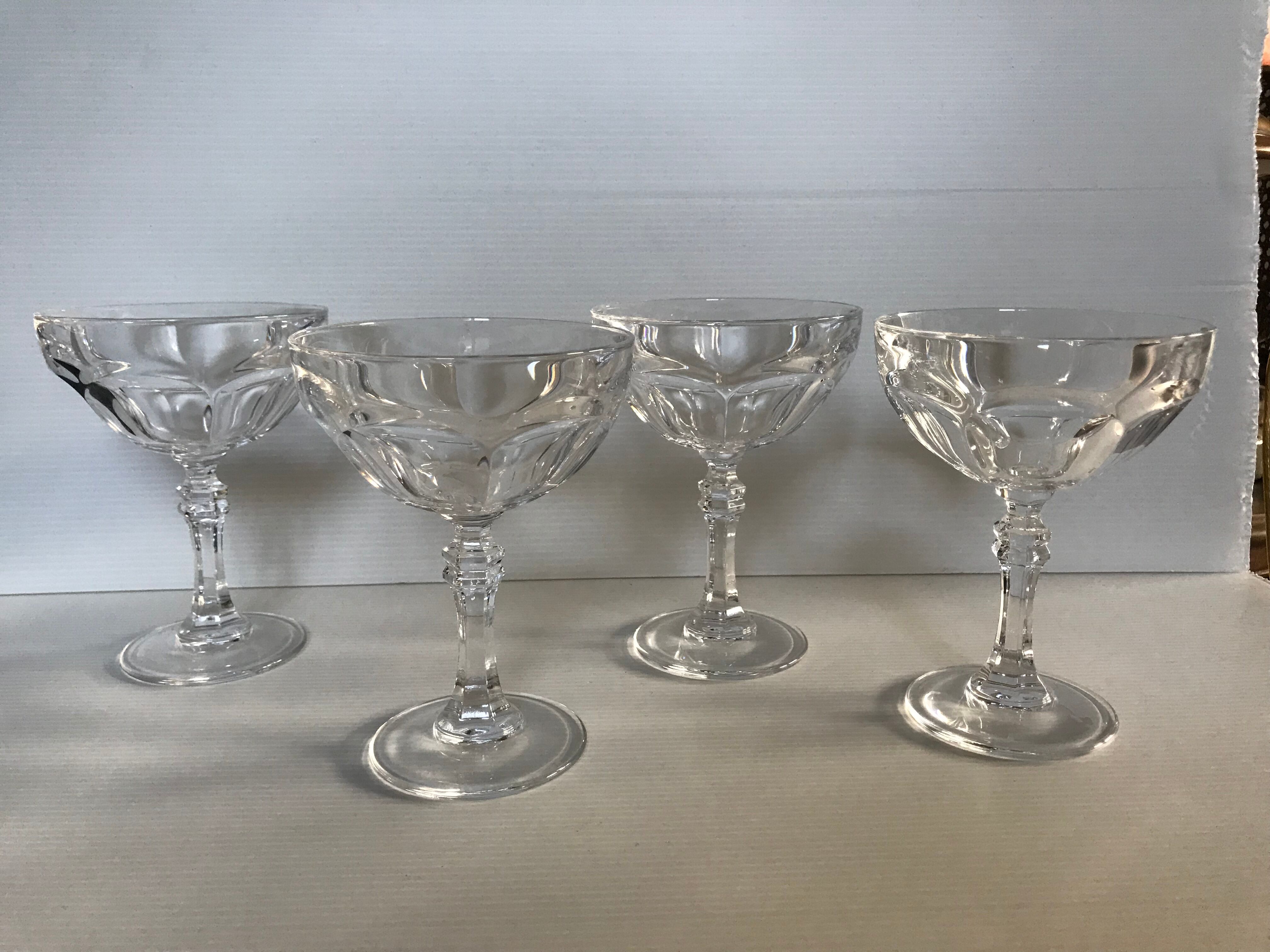 Crystal champagne glasses