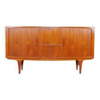 Danish Highboard with Tambour Doors, 1960s