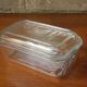 Glass butter dish with cow decor