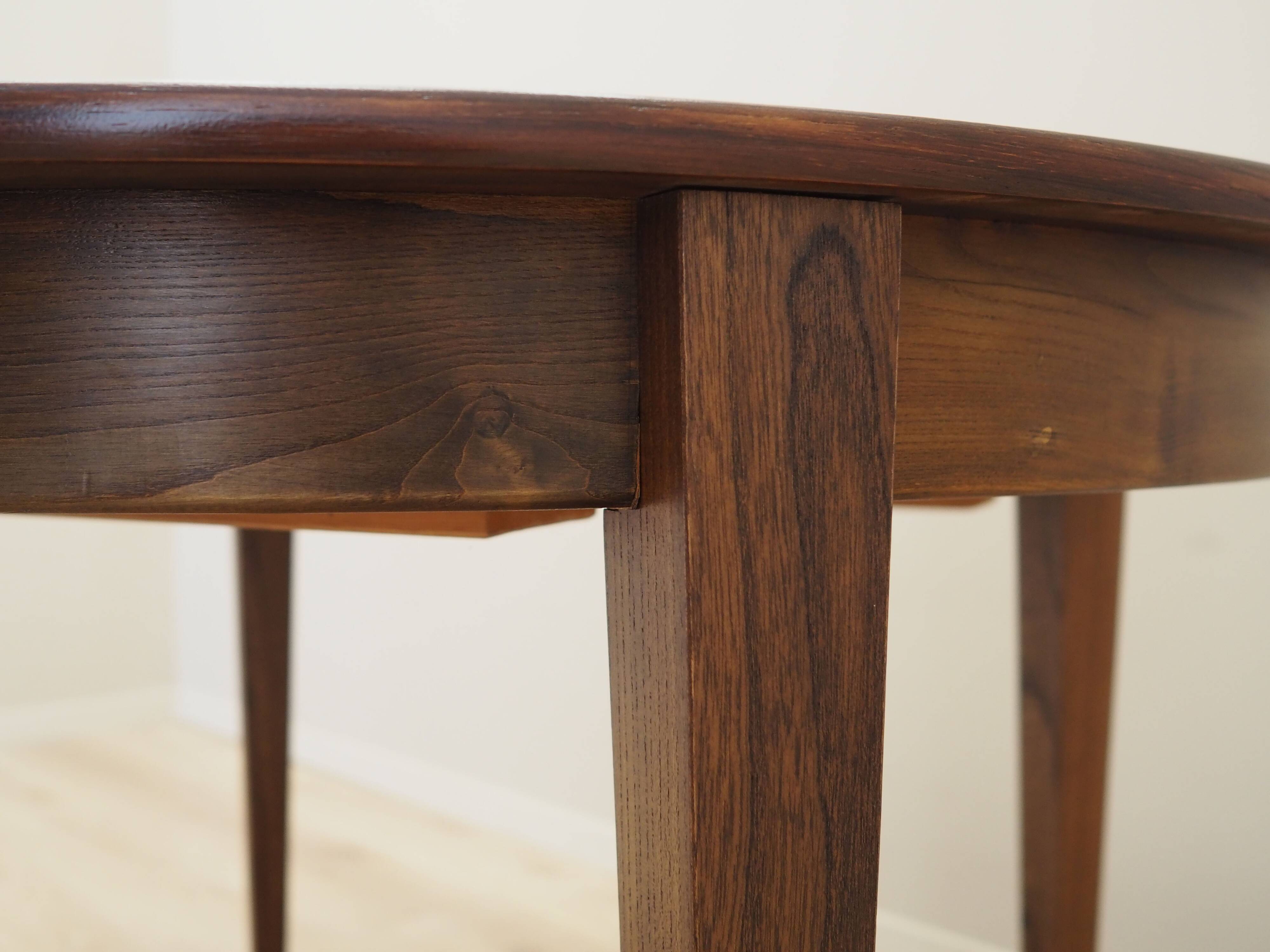 Round rosewood table, Danish design, 1970s, production: Denmark