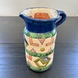 Handcrafted pitcher with graphic patterns