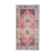 Tapis vintage turc Oushak fait main en laine et coton rose
