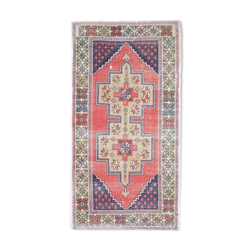 Vintage Turkish Oushak Handmade Wool Cotton Pink Area Rug 122x209