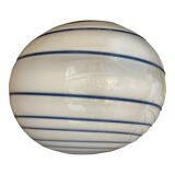 Murano Style Glass Pendant Swirling Blue and White