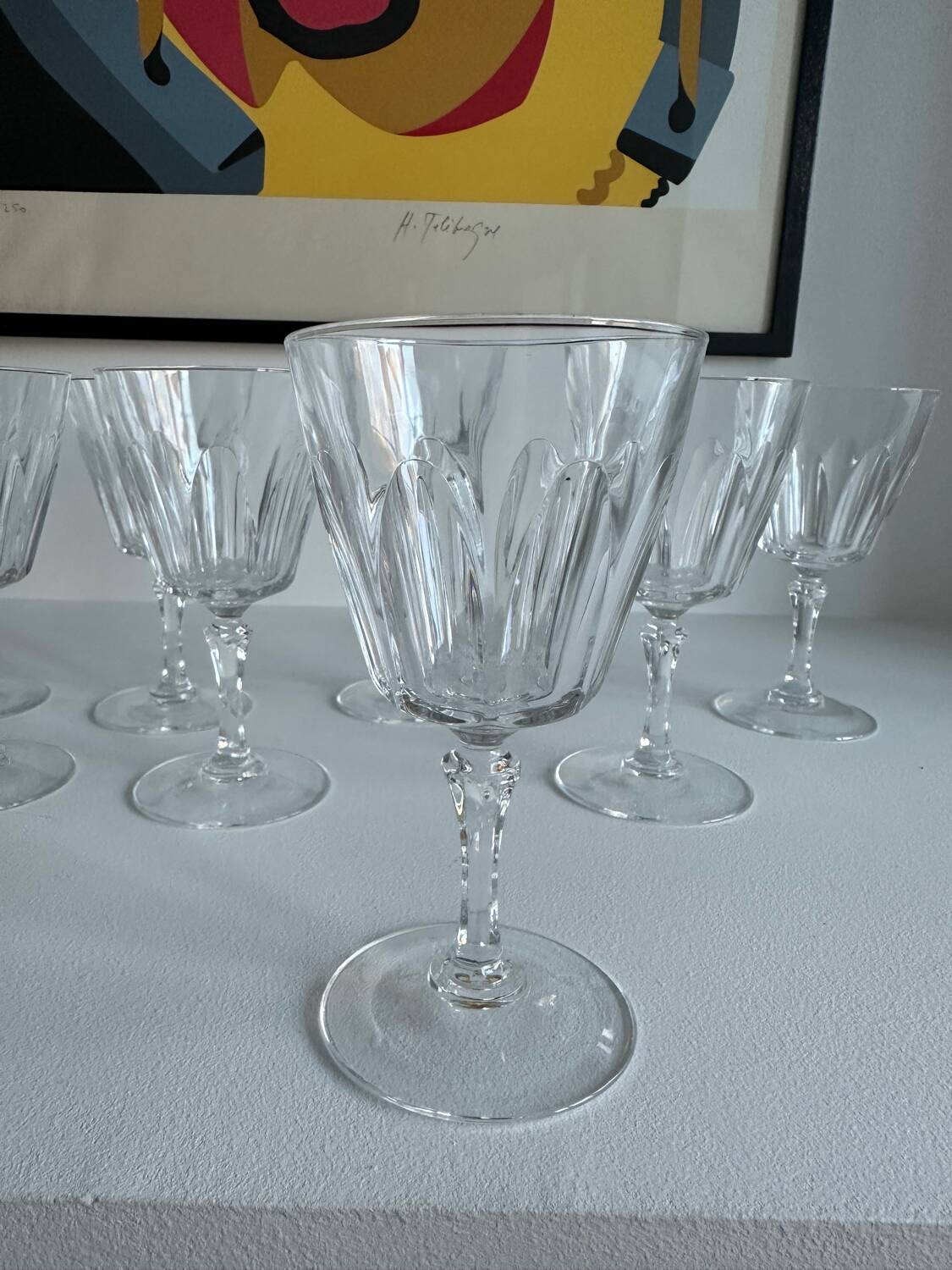 12 verre à pied cristal vintage