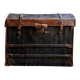 Wicker bag Gaigneur, coated canvas and leather marked JG