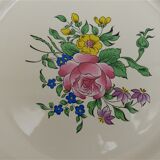 Set de 4 assiettes vintage bouquet de roses Lunéville Keller et Guérin