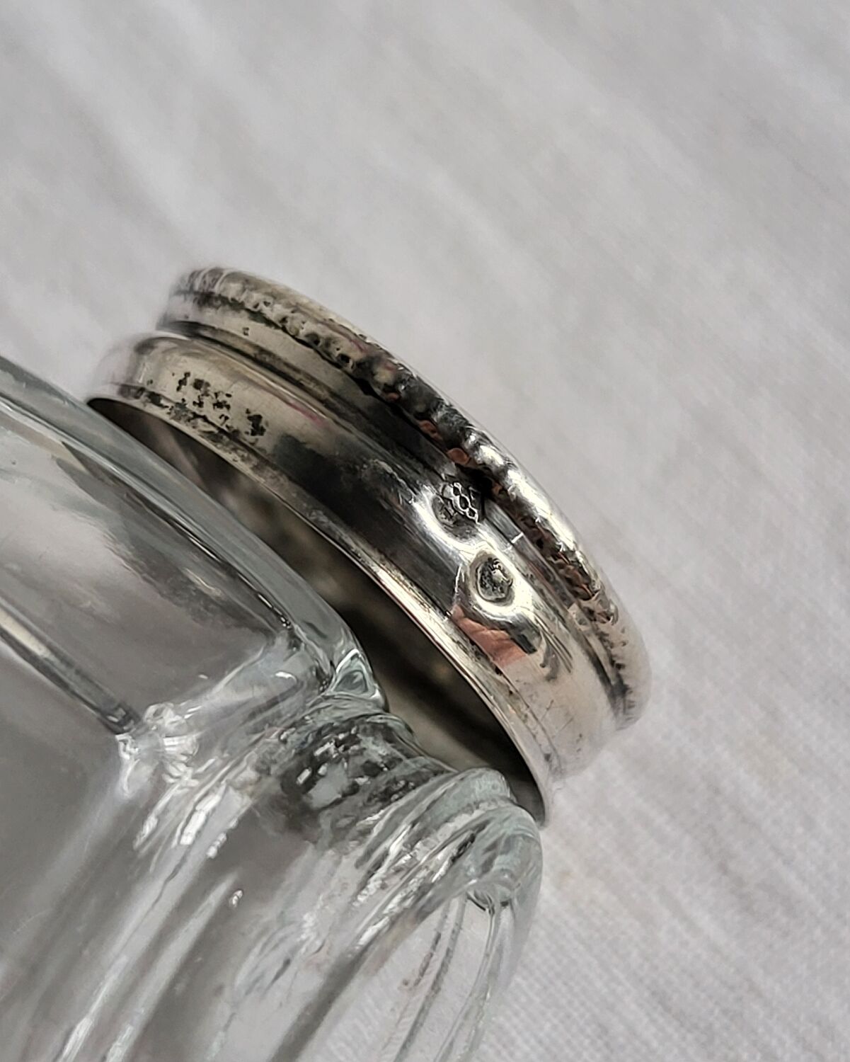 3 Antique Salt Cellars Silver Cork Crab Mark