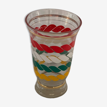 Vintage multicolored patterned glass vase 1960/70