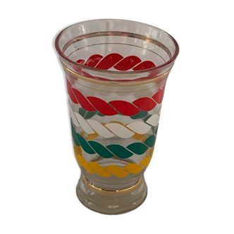 Vase en verre à motifs multicolores vintage 1960/70