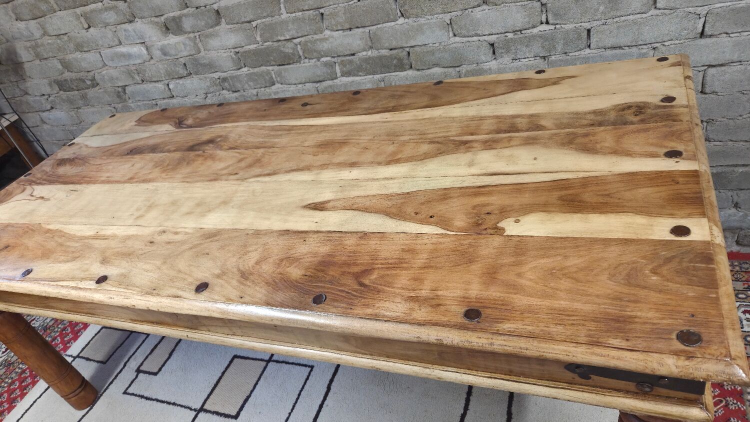 Large solid wood dining table
