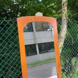 Vintage art deco concave wooden mirror 180cm