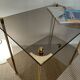 Table moderniste laiton et verre fumé-esprit galerie années 70