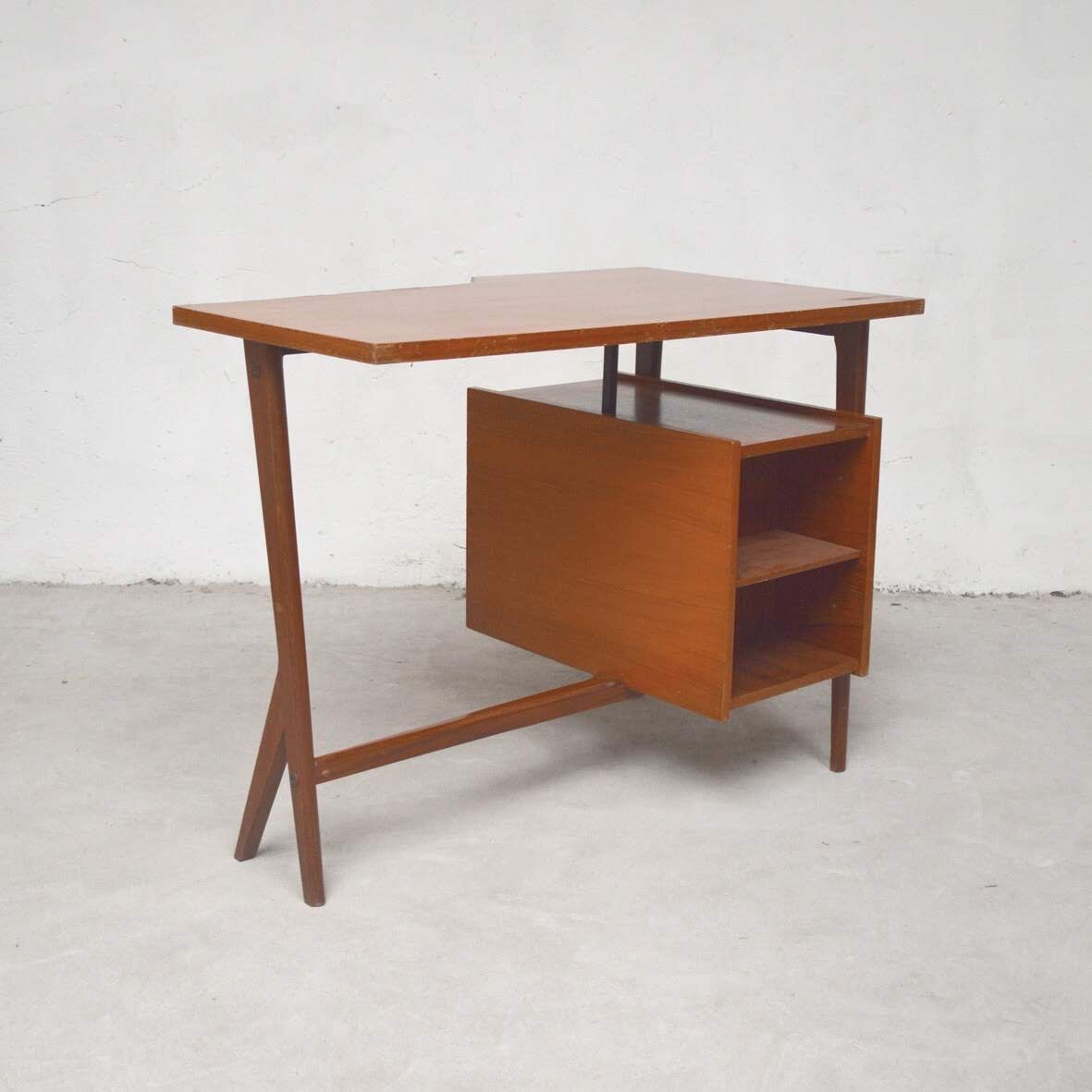 Scandinavian desk "Boomerang" feet compass 60s