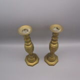 Paire de  bougeoirs en laiton