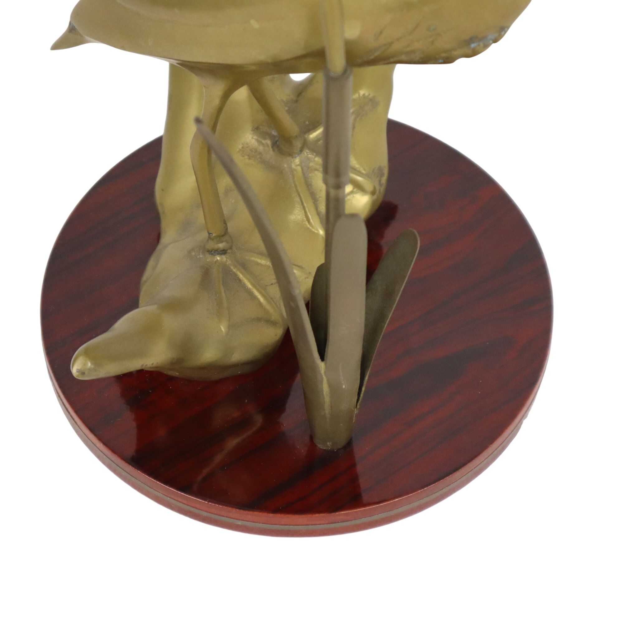 Vintage heron bird statue sculpture brass mid century 31cm