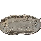 Silver-plated metal caviar service and 12 silver Minerva goblets, circa 1900