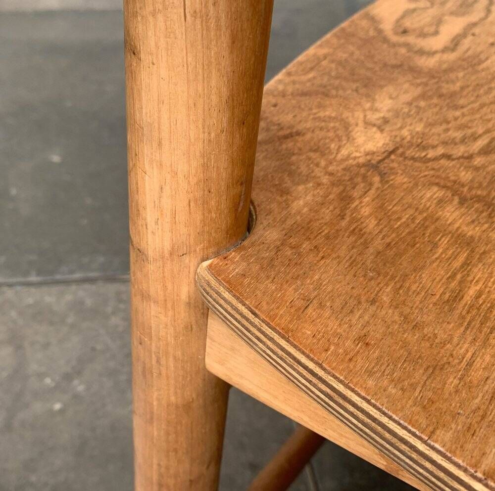Mid-century wooden chair set of 2, 1960s