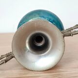 Petite amphore en onyx bleu/vert et laiton - Vintage "1970"