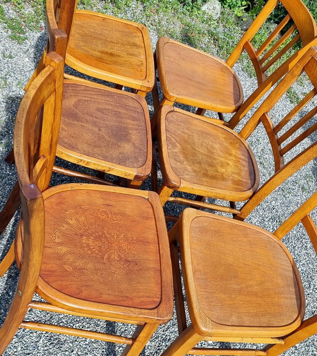 6 country bistro chairs 40s