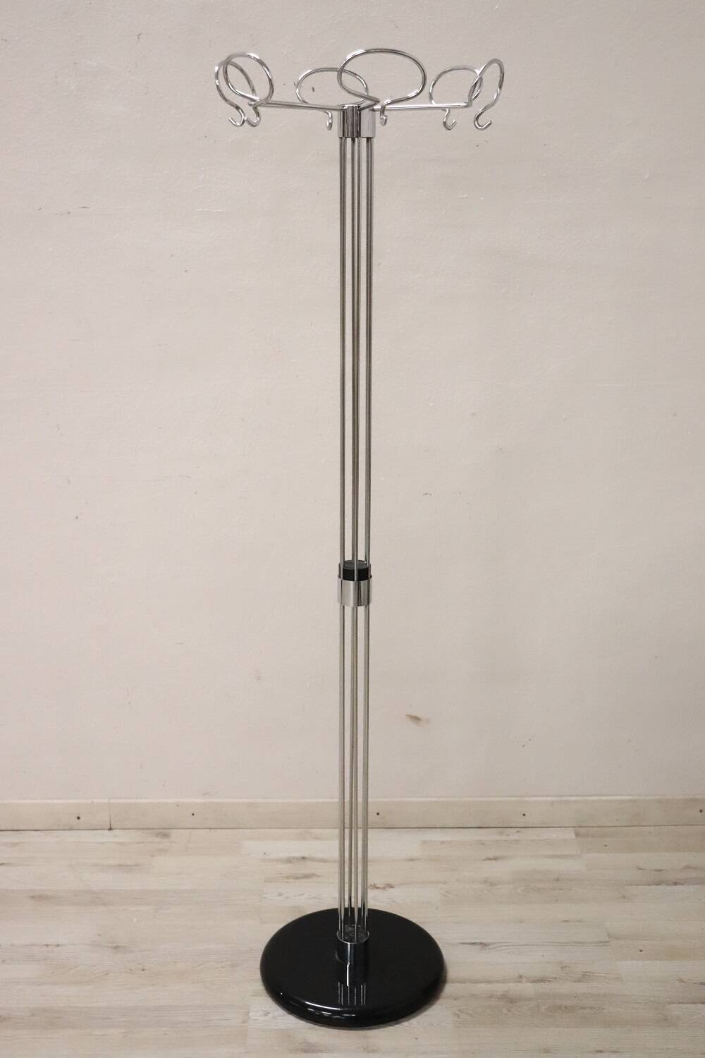 1970s chrome floor coat rack