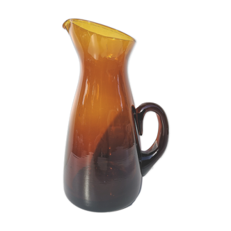 Carafe, pichet vintage en verre soufflé