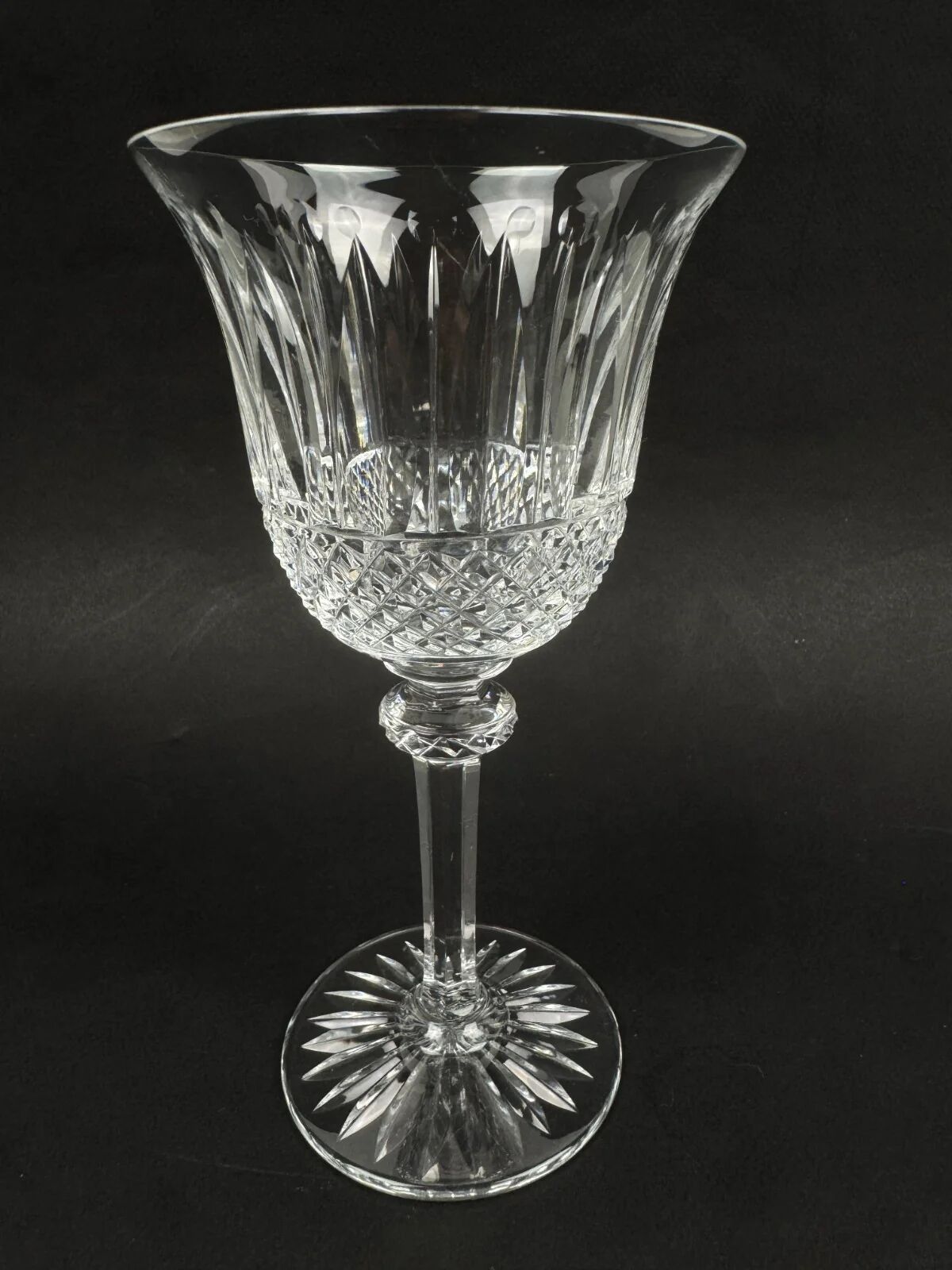 Saint-Louis, 6 cut crystal water glasses in the Tommy model, perfect condition.
