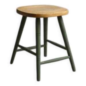 Tabouret en pin peint
