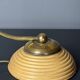 Midcentury pencil reed rattan bamboo and brass table lamp, Italy, 1970s