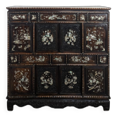 Indochina cabinet Vietnam in exotic wood with mother-of-pearl inlay.