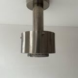 Vintage modernist chandelier, chrome metal, France 1940s