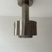 Vintage modernist chandelier, chrome metal, France 1940s