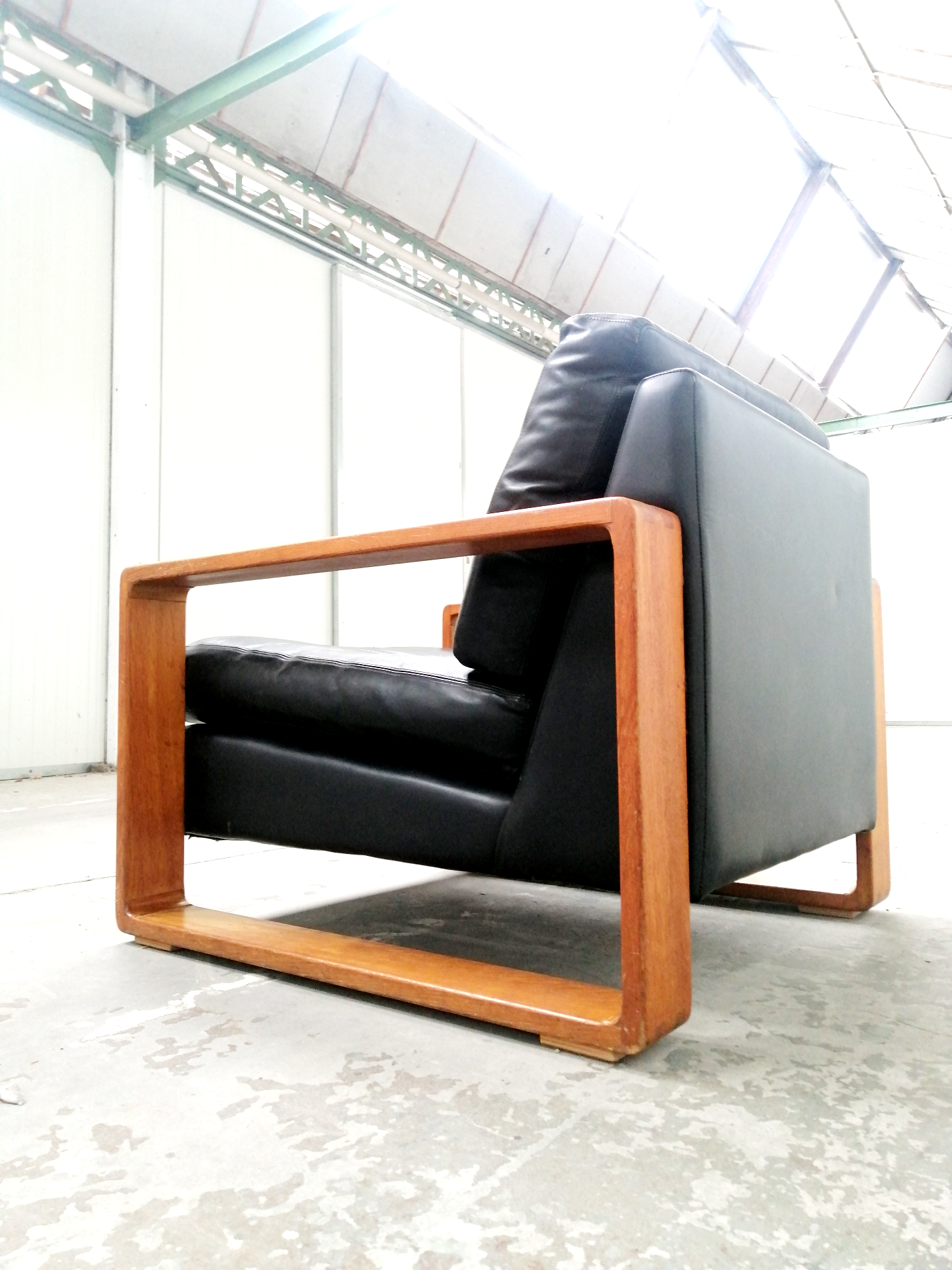 Leather lounge chair, Finland, 1960s