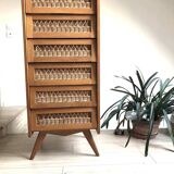 Chest of drawers / chest of drawers in wood and rattan
