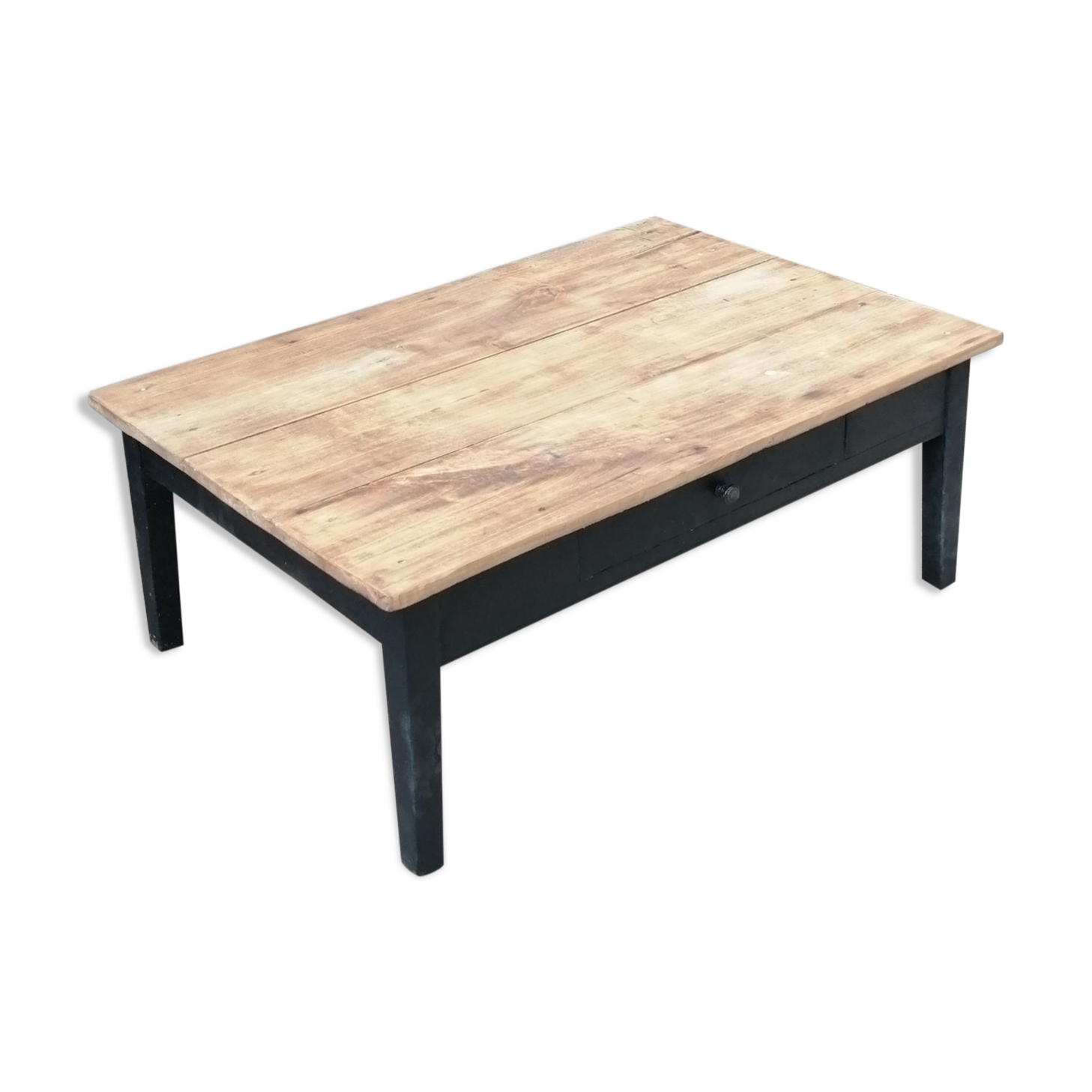 Wooden coffee table with a drawer