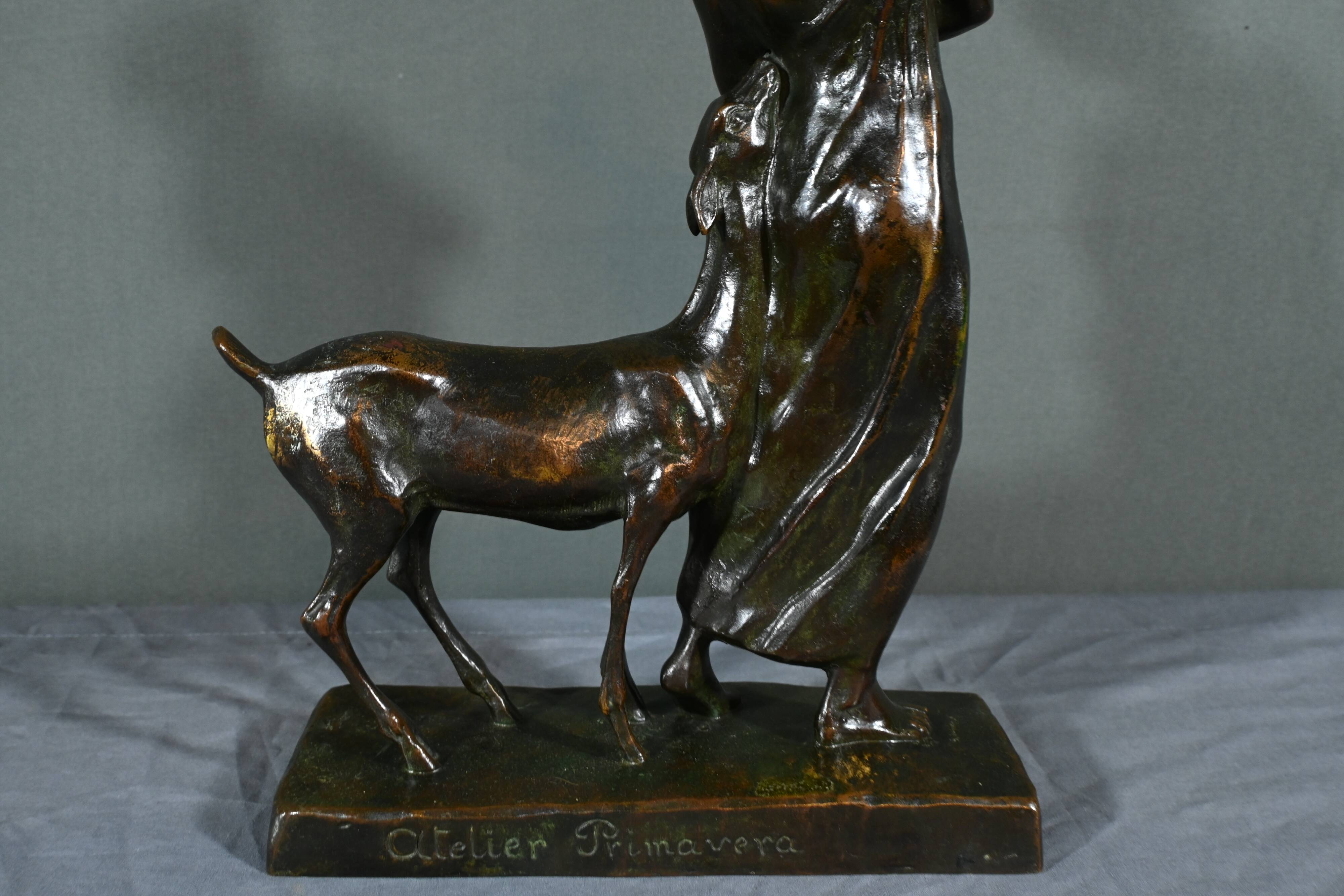 Bronze “Woman with Fawn”, Atelier Primavera – 1930