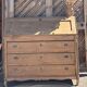 Antique drop-leaf secretary / solid raw oak counter