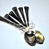 Set of 6 small ART DECO spoons in silver metal - 5 mocha spoons and 1 jam spoon