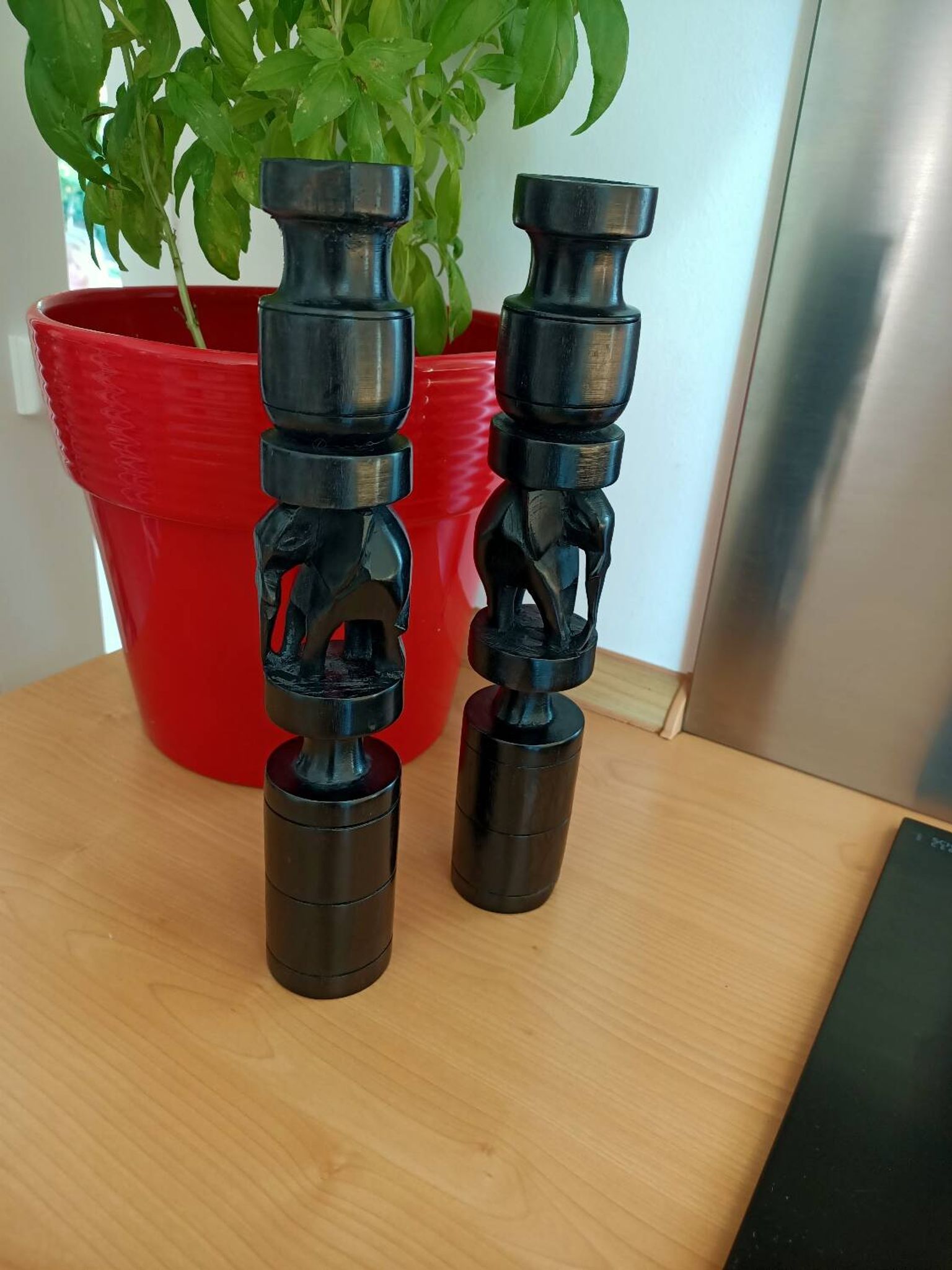 Vintage ebony candlesticks