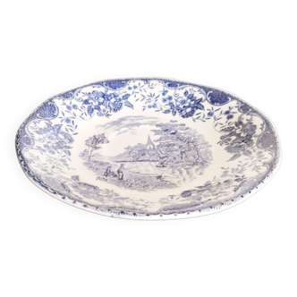 Coupelle ou sous-tasse en porcelaine  anglaise bleue , Royal Tudor Ware , Olde England
