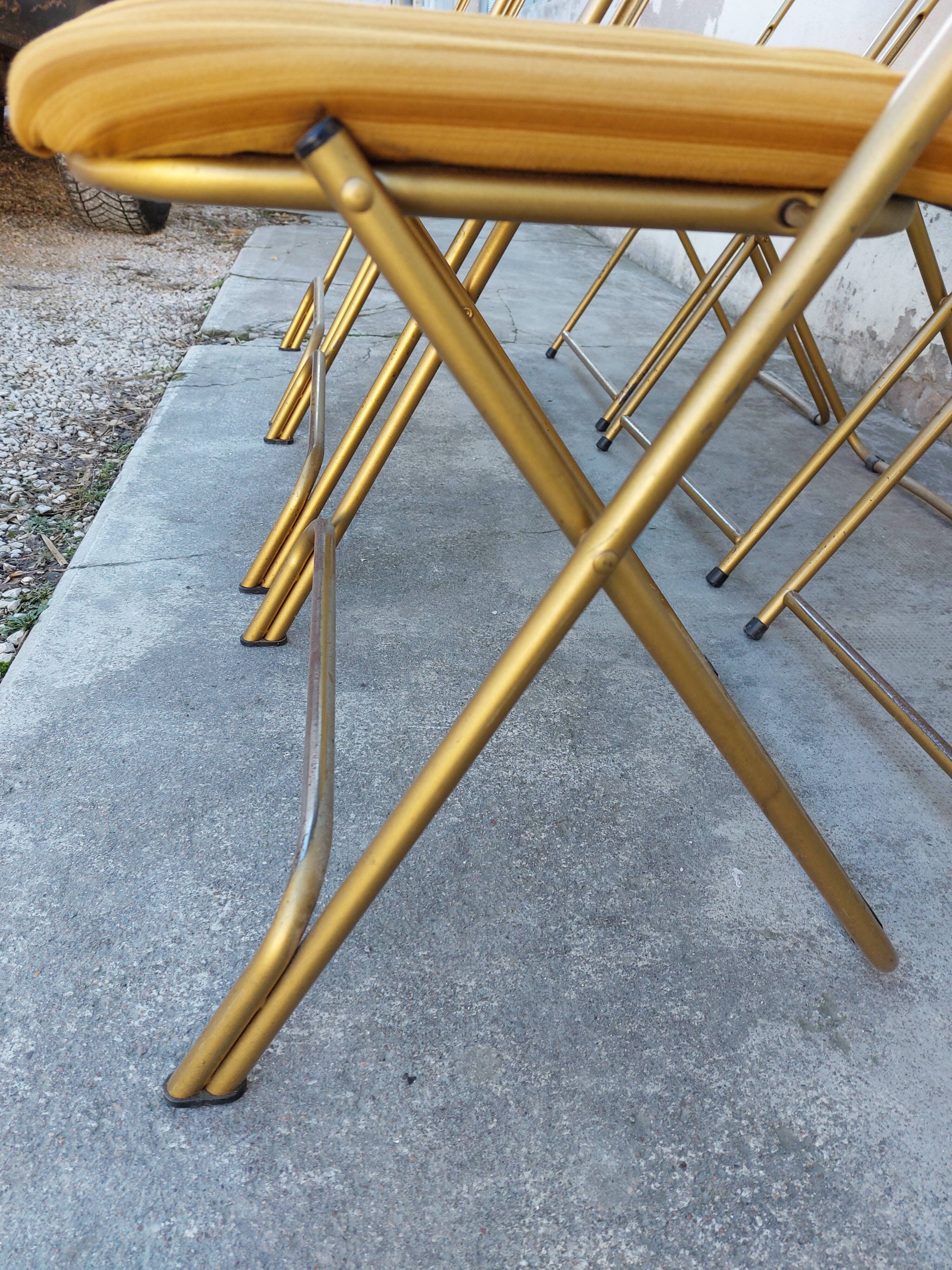 6 folding chairs Lafuma vintage 1970