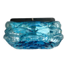 Rectangular blue glass fush mount lamp