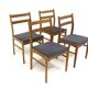 Set of 4 Scandinavian beech chairs, Sweden, 1960