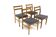 Set of 4 Scandinavian beech chairs, Sweden, 1960