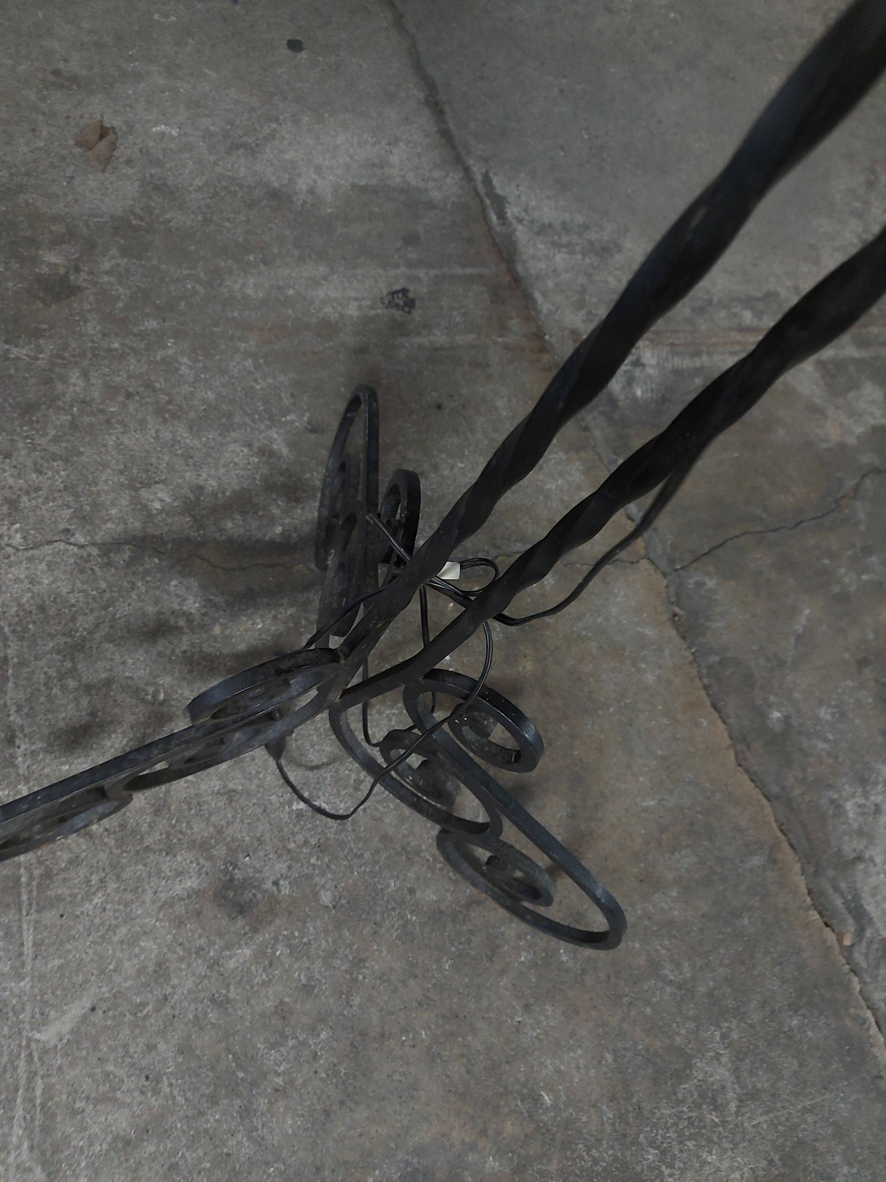 Vintage wrought iron floor lamp
