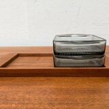 Plateau danois en teck du milieu du siècle avec verres de Lüthje Wood, lot de 3
