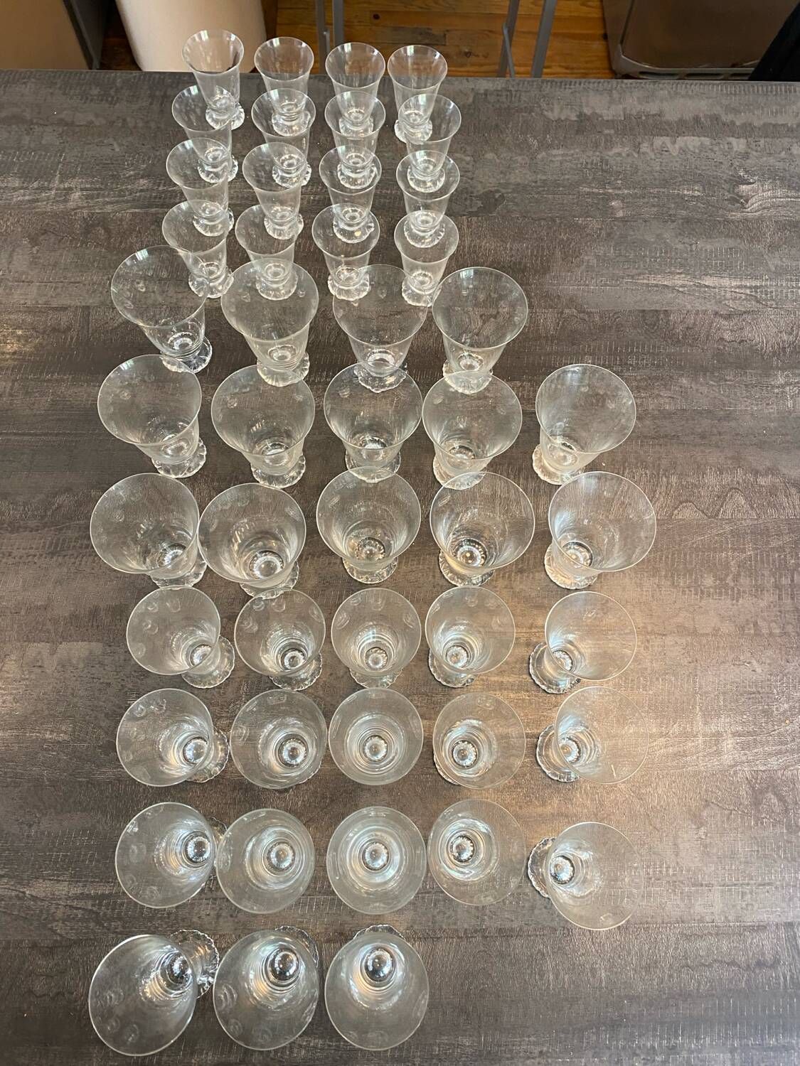 Lot of 19th century tulip crystal glasses