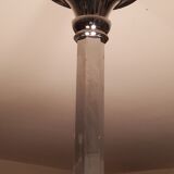 Art deco chandelier in chromed metal and glass 6 arms of lights