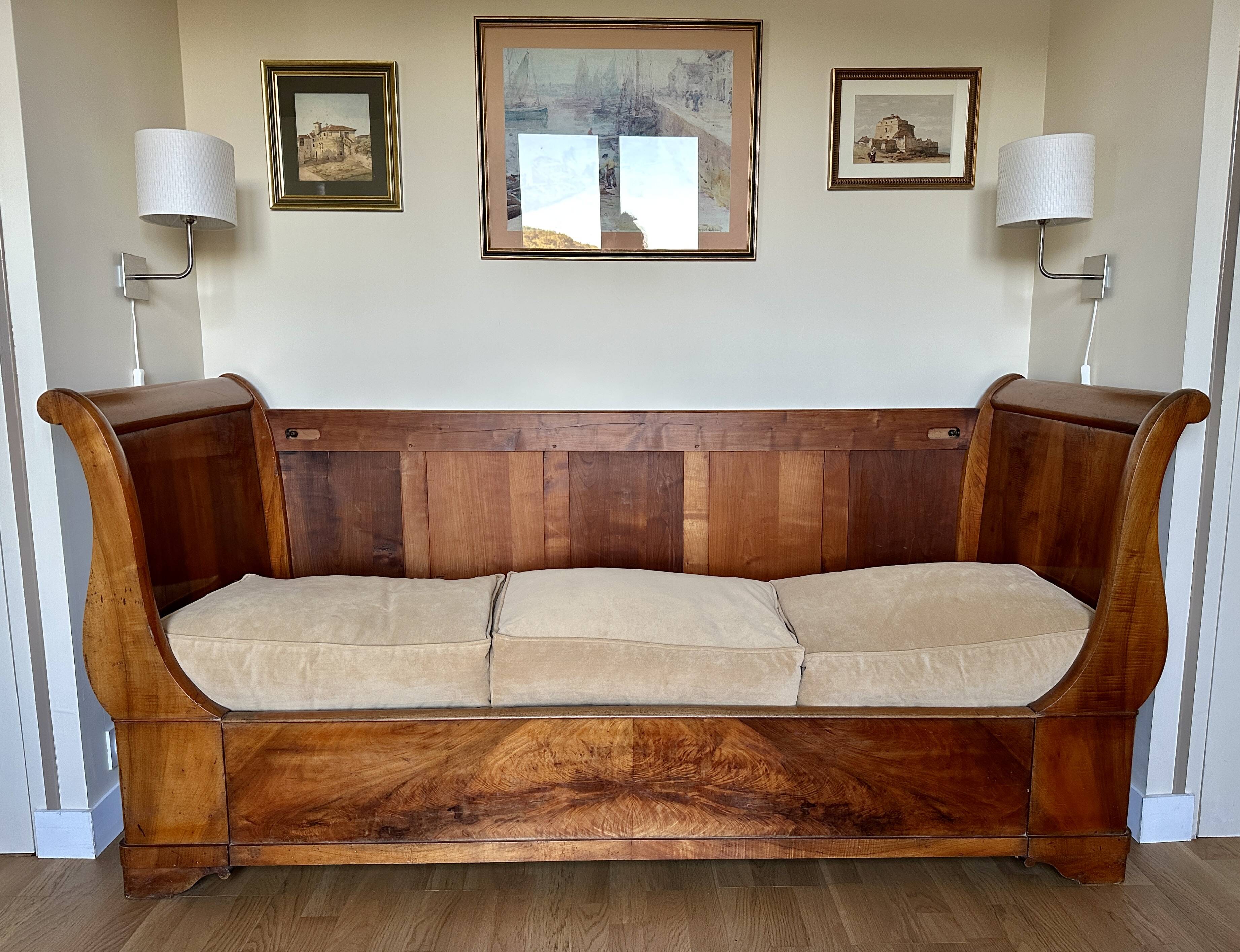 Antique 19th century mahogany sofa bed